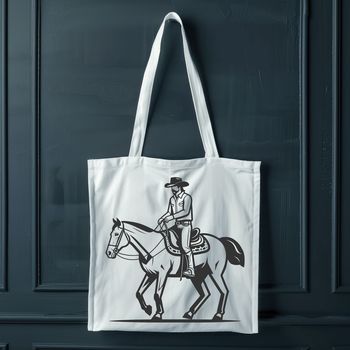 A stylized illustration of a cowboy standing on a horse, suitable for vector graphics.