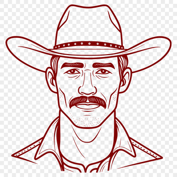 A stylized illustration of a cowboy with a horse, suitable for use in digital designs and cutting projects.