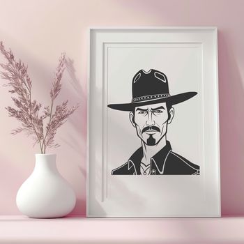 A cowboy illustration in SVG format, ideal for vector graphics and digital cutting machines.