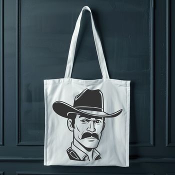A cowboy illustration created as an editable vector design.
