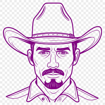 A stylized cowboy illustration in vector format.