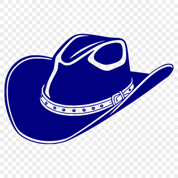 A detailed illustration of a traditional cowboy hat made from vector lines and shapes.