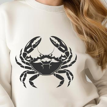 A digital illustration of a realistic wild animal, an Atlantic blue crab.