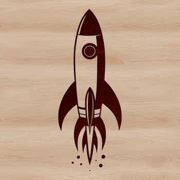 A detailed vector illustration of a spaceship design suitable for cutting machines and laser cutters.