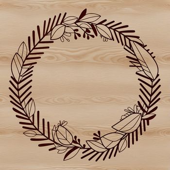 A detailed floral wreath design made with vector graphics.