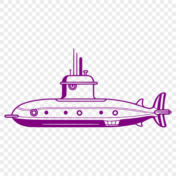 A detailed illustration of a military submarine, suitable for design projects.