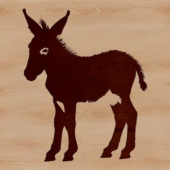 A standing donkey in simple vector design.