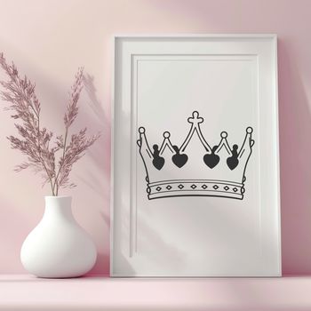 A stylized digital crown made from interlocking elements, suitable for vector graphics and cutting machines.