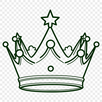 A customizable clip art design of a regal-style crown with intricate details.