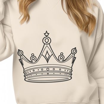 A vector design of a regal crown with ornate details, suitable for use in various digital formats.