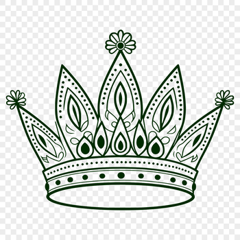 A digital illustration of a stylized royal crown with intricate details.