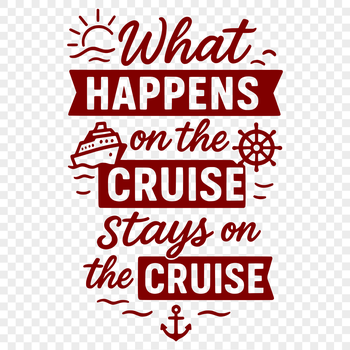 A digital clip art illustration of a quote related to vacations at sea.