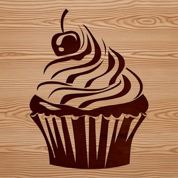 A vector design of a single cupcake on a transparent background.