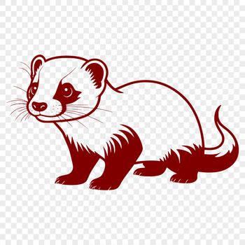 A digital rendering of a ferret, suitable for cutting and design projects.