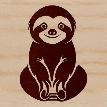An illustration of a cute sloth, suitable for use as vector art in graphic design.