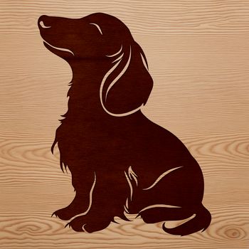 Vector illustration of a sitting dachshund breed dog as a digital clip art.