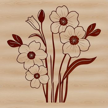 A single daffodil flower in full bloom, rendered as a vector graphic.