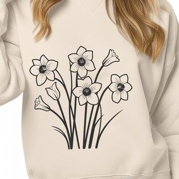Illustration of a daffodil flower, a classic spring bloom.