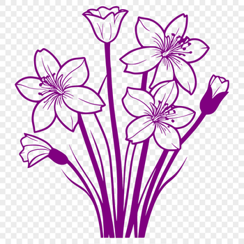 A realistic illustration of a daffodil flower, suitable for various uses including craft projects and design templates.