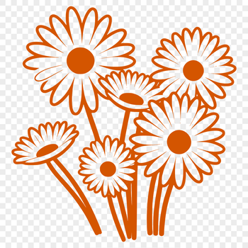 A vector design of a single daisy bloom featuring a central disc surrounded by rayed flowers.