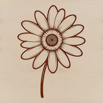 Simple line art representation of a daisy, ideal for digital design and craft projects.