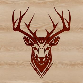 A detailed illustration of a deer's head, suitable for vector art and commercial use.