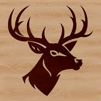 A wild animal vector graphic featuring the profile of a deer.
