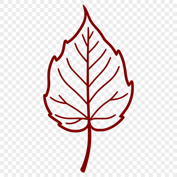 A detailed illustration of a leaf suitable for vector design and cutting machine projects.