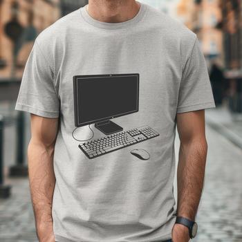 An illustration of a desktop computer with keyboard and monitor.