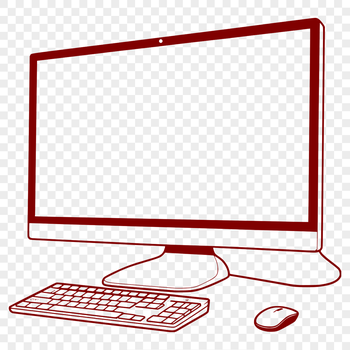 A detailed computer design featuring a keyboard and monitor.