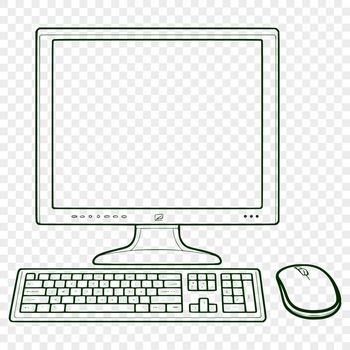 A simple computer system with a keyboard and desktop components.