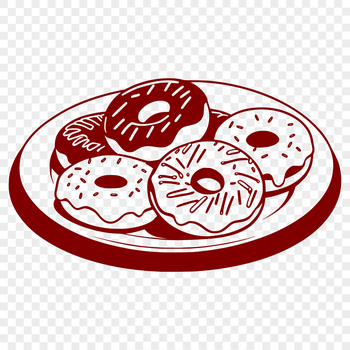 Colorful donut dessert clip art for digital design and crafting.