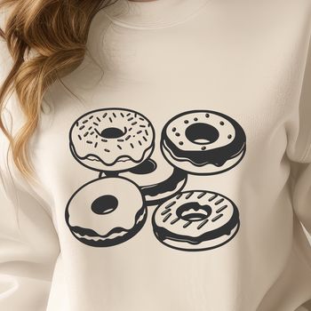A vector illustration of a glazed donut on a white background.