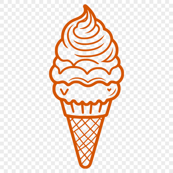 A vector graphic depiction of an ice cream treat.