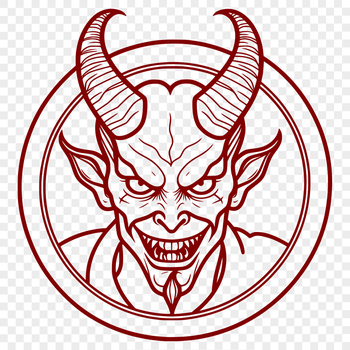 An iconic representation of satan in a vector format suitable for digital use.