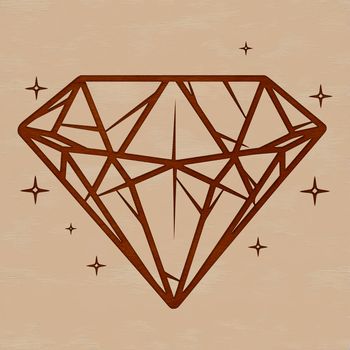 A geometric diamond shape designed as a vector illustration, suitable for cutting machines and digital design software.