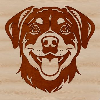 An SVG representation of a Rottweiler dog breed, ideal for use in graphic designs, crafts, or digital art projects.