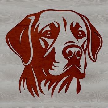 A detailed illustration of a Labrador Retriever's head in a vector format.