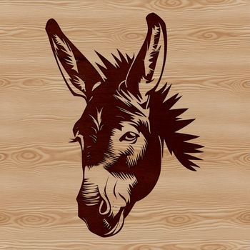 A detailed illustration of a donkey's head, suitable for vector graphics.