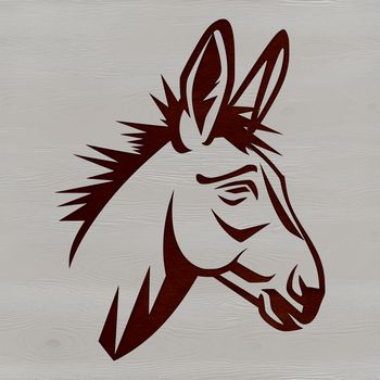 A detailed illustration of a donkey's head, suitable for vector art designs.