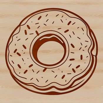 A simple illustration of a classic donut, suitable for vector graphics.