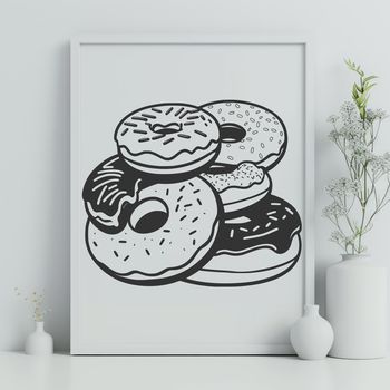 Colorful donut graphic created as vector art for commercial and personal projects.