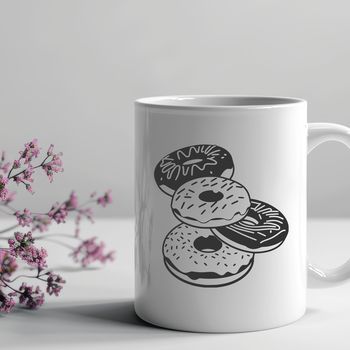 A sweet donut made with layers and frosting, presented as a vector graphic.