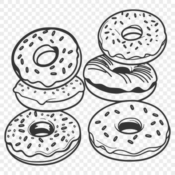 A colorful illustration of a donut as a vector graphic.