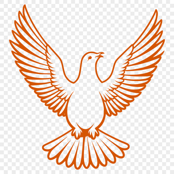 A digital representation of a dove in vector format.