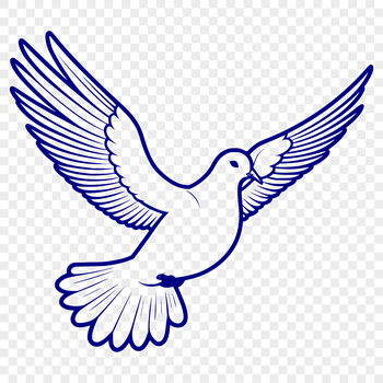 Illustrative representation of a dove in vector format, suitable for various designs.