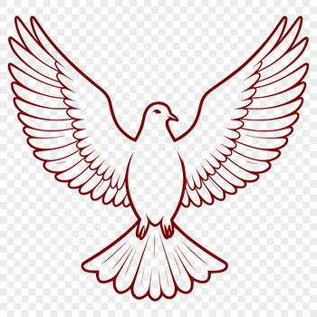 A white dove perched on a branch, represented in vector format.