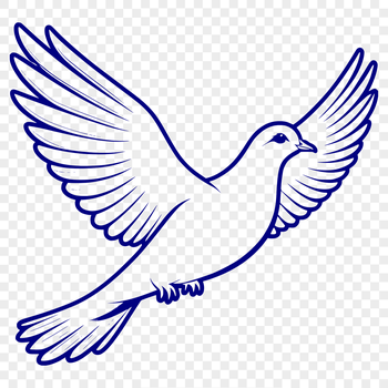 A white dove with outstretched wings, illustrated in vector format.