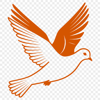 A digital illustration of a dove in flight, depicted as a symbol of peace.