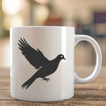 A white dove perched on a branch, created as vector art for graphic design projects.